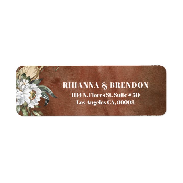 Etiqueta Savana floresce textura de papel marrom (Frente)