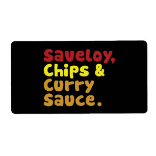 Etiqueta Saveloy, Chips e Molho Curry.