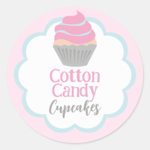 Etiqueta Scallop de Cupcake de algodão doce