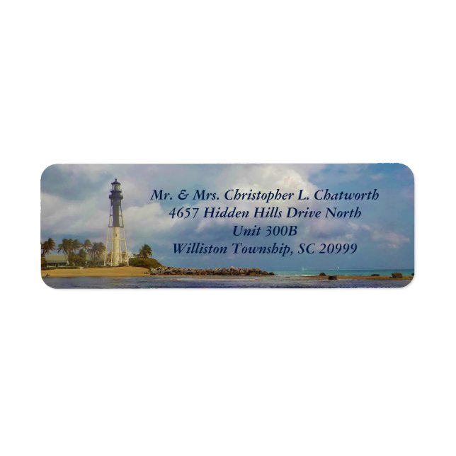 Etiqueta Scenical Hillsboro Inlet Light Personalizado (Frente)
