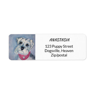 ETIQUETA SCHNAUZER DO DOCE DO CINZA DE PRATA
