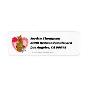 Etiqueta Scooby-Doo Holding Heart Lolipops