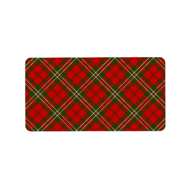 Etiqueta Scott tartan Red xadrez (Frente)