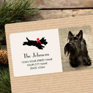Etiqueta Scottie Dog Christmas Red Arco Return Address