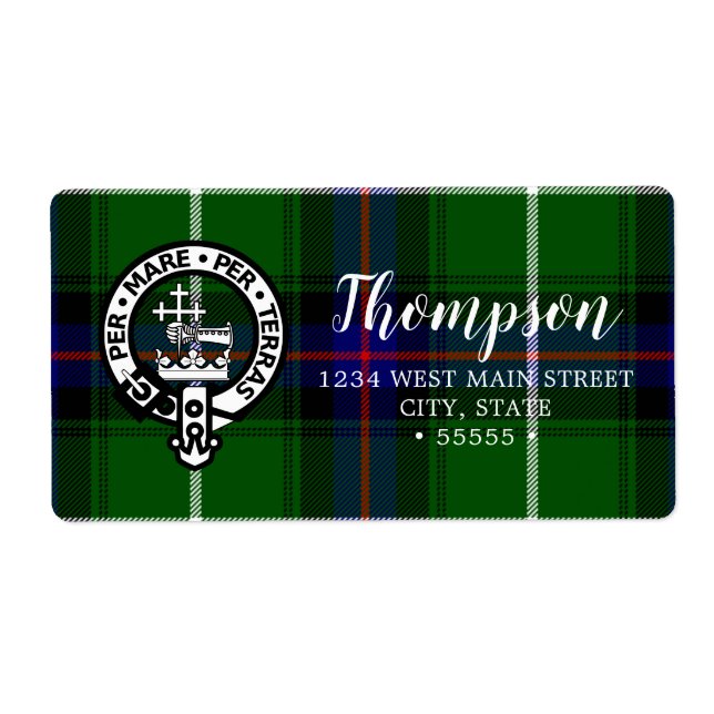 Etiqueta Scottish Clan Donald Tartan e Crest (Frente)