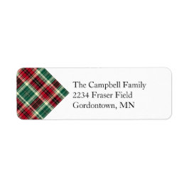 Etiqueta Scottish Plaid Return Address Label