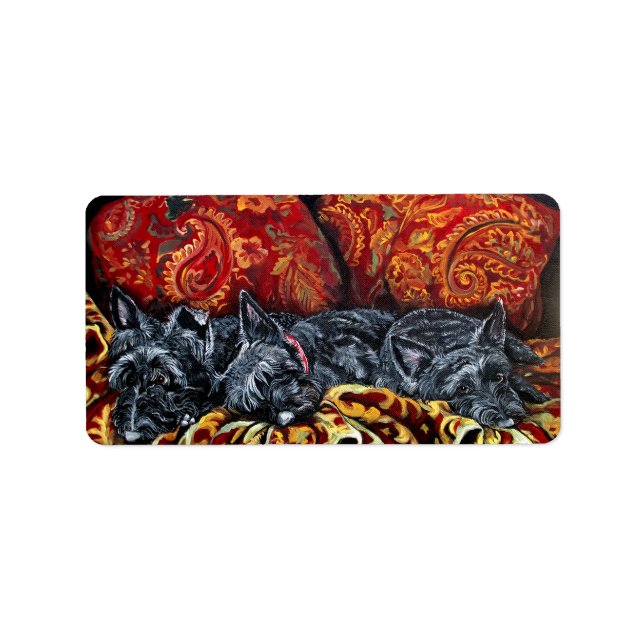 Etiqueta Scottish Terrier Sofa (Frente)