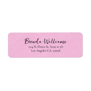 Etiqueta Script branco de textura linear rosa minimalista