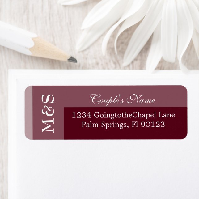 Etiqueta Script Chic Moderno Simples Burgundy (Insitu)
