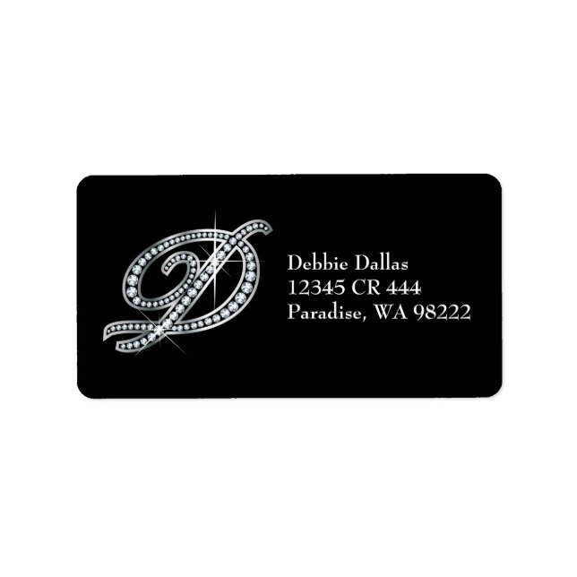 Etiqueta Script D "Diamond Bling" (Frente)