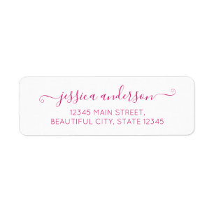 Etiqueta Script de Caligrafia Moderno Elegante Magenta Rosa