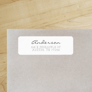 Etiqueta Script de Família Personalizado Cinza Endereço de