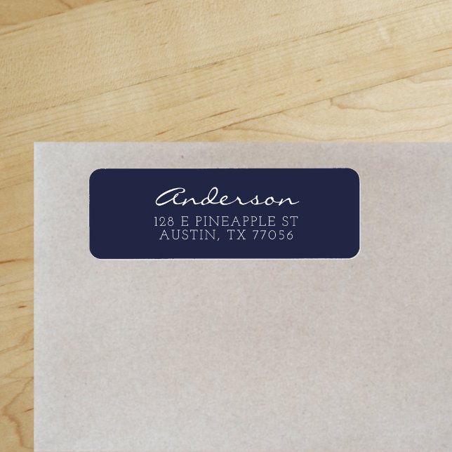 Etiqueta Script de Família Personalizado, Midnight Blue Ret ("Everyday is abundantly beautiful." 
Sincerely Best Wishes from Lucky Design World)