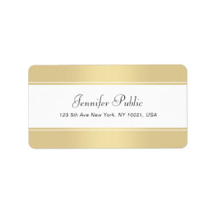Etiqueta Script de manuscrito branco Dourado e elegante mod
