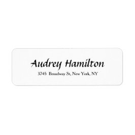 Etiqueta Script Elegante Moderno - Branco Preto Comum