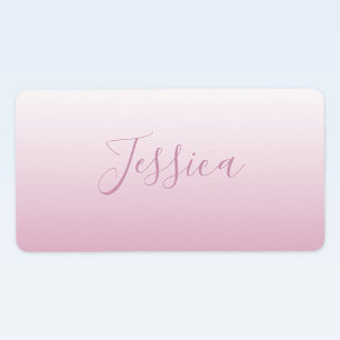 Etiqueta Script Elegante & Rosa (qualquer cor) Ombre Editáv