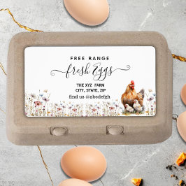 Etiqueta Script Farmhouse Watercolor Egg Carton 