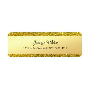 Etiqueta Script manuscrito Dourado de brilho moderno