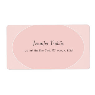 Etiqueta Script Moderno Elegante Branco Cor-de-rosa-rosa-br