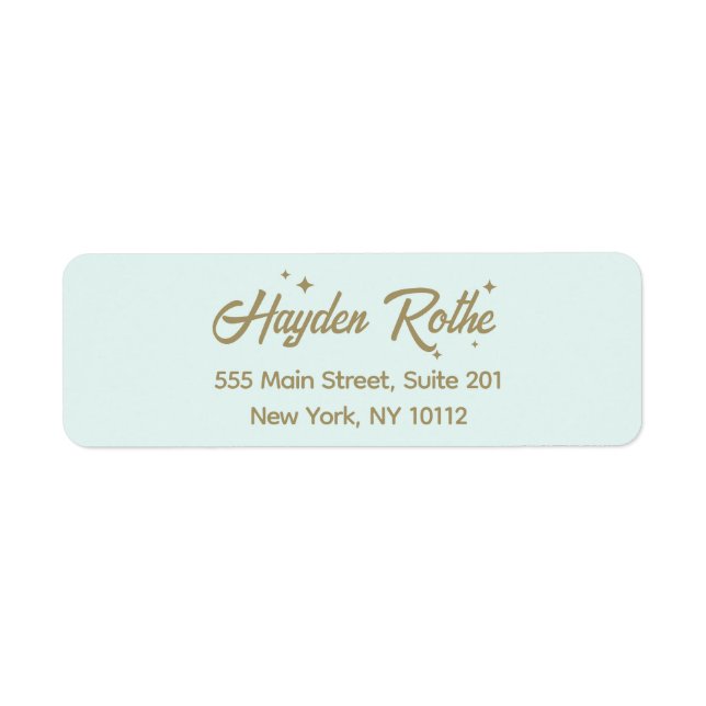 Etiqueta Script Retro Azul Claro (Frente)