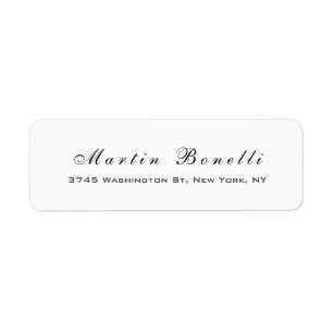 Etiqueta Script Simples de Caligrafia Branca em Tendência P