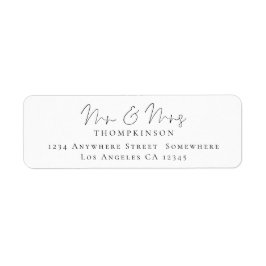 Etiqueta Script Sr. e Sra. Qualquer Nome de Retorno Colorid