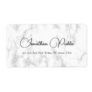 Etiqueta Script Tipografia White Marble Shipping Endereço