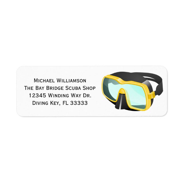 Etiqueta Scuba Snorkel Dividindo Nome Personalizado ou Empr (Frente)