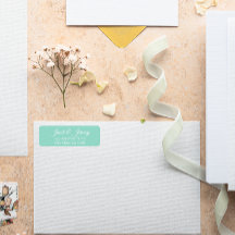 Seafoam Stylized Names Endereço de Devolução de Ca