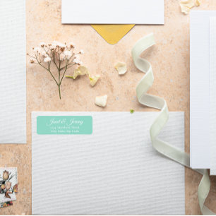 Etiqueta Seafoam Stylized Names Endereço de Devolução de Ca