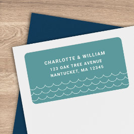 Etiqueta Seafoam Waves Return Address