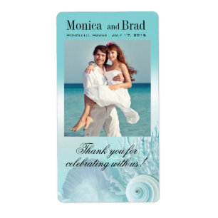 Etiqueta Seashell Dreams Beach Weding Wine/Champagne