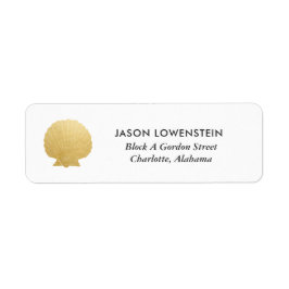 Etiqueta Seashell Faux Gold Foil | Casamento Oceânico