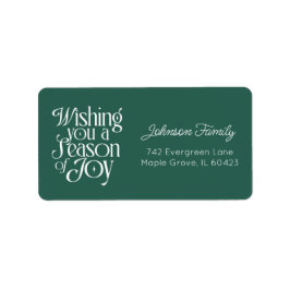 Etiqueta Season of Joy Holiday Label Personalized Large