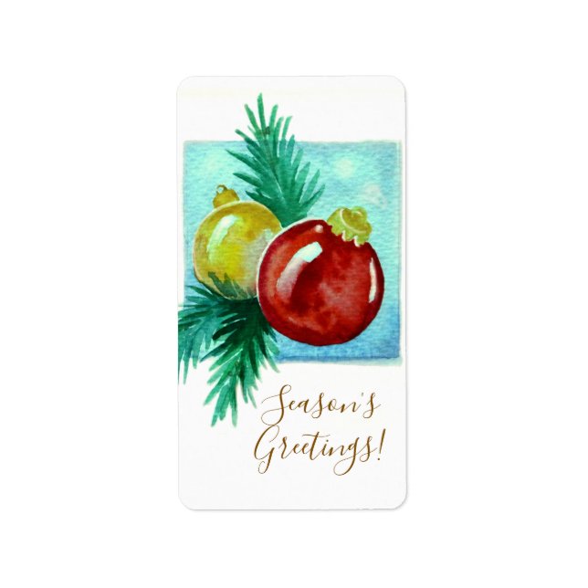 Etiqueta Season's Greetings Card With Baubles (Frente)