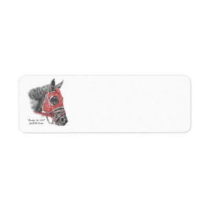 Etiqueta Sedas do retrato do cavalo de raça