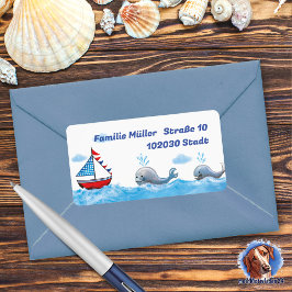 Etiqueta Segelboot & Wale - handgemalt | maritimer