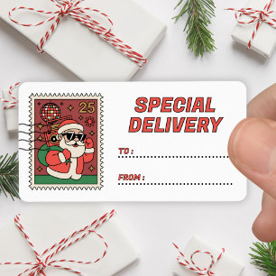 Etiqueta Selo de Entrega Especial do Papai Noel de Natal Ad