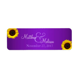 Etiqueta Selo roxo e amarelo do girassol