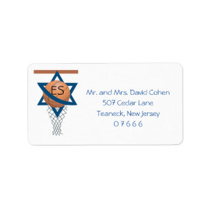 Etiqueta Selos de envelopes RSVP de Basquete Judaico Laranj