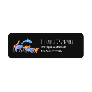 Etiqueta Selvagem Animal Selvagem Colorida