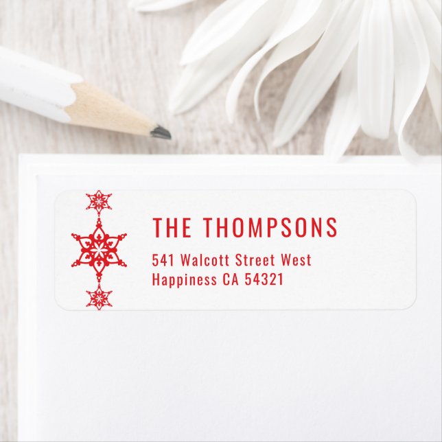 Etiqueta SENDER Festivo moderno, festivo, fenda de neve ver (Insitu)