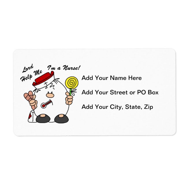 Etiqueta Senhor me ajude, sou enfermeira (Frente)