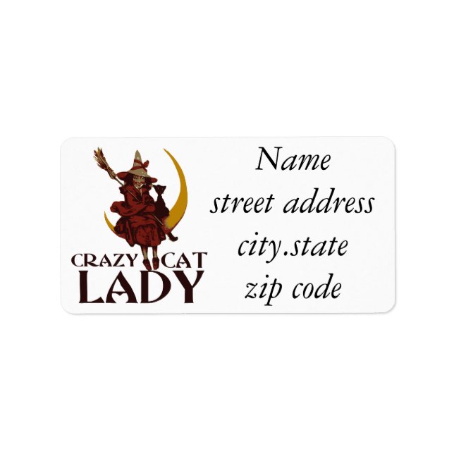 Etiqueta Senhora de Gato Louca (Frente)