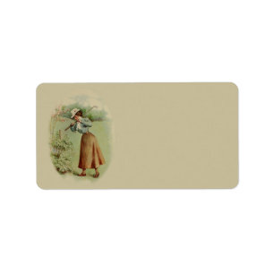 Etiqueta Senhora Golfing Arte do vintage