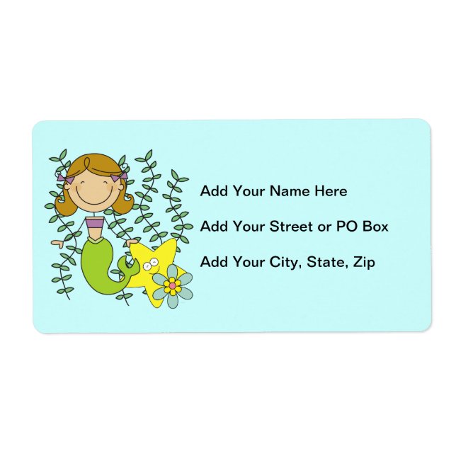 Etiqueta Sereia de cabelo de Brown (Frente)