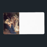 Etiqueta Serenada dos Anjos<br><div class="desc">Trabalho de arte do século XIX por William Alfred Bouguereau. Imagem retrata três jovens anjos,  músicas de fazer para o bebê Jesus.</div>