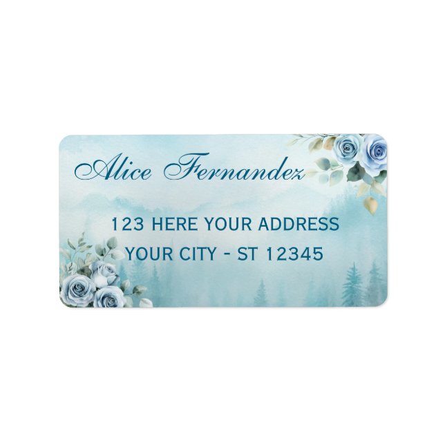 Etiqueta Serene Floral Mountain Baptism (Frente)