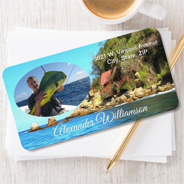 Etiqueta Serene Yelapa Fisheries 0758 Endereço (Criador carregado)