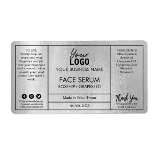 Etiqueta Seringa com face profissional de prata